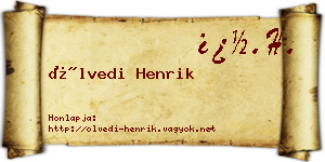 Ölvedi Henrik névjegykártya